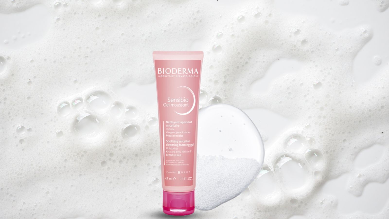 Gel rửa mặt Bioderma tạo bọt dành cho da nhạy cảm.